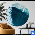 Aluminiumbild Gebürstet Surfer Welle Rund Produktvorschau mit dem Bild Surfer Welle im Format Rund.