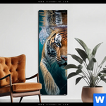 Aluminiumbild Gebürstet Tauchender Tiger Schmal Produktvorschau mit dem Bild Tauchender Tiger im Format Schmal.