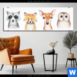 Aluminiumbild Gebürstet Tiere Des Waldes Panorama Produktvorschau mit dem Bild Tiere des Waldes im Format Panorama.