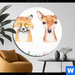 Aluminiumbild Gebürstet Tiere Des Waldes Rund Produktvorschau mit dem Bild Tiere des Waldes im Format Rund.