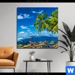 Aluminiumbild Gebürstet Tropisches Inselparadies Quadrat Produktvorschau mit dem Bild Tropisches Inselparadies im Format Quadrat.