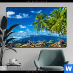 Aluminiumbild Gebürstet Tropisches Inselparadies Querformat Produktvorschau mit dem Bild Tropisches Inselparadies im Format Querformat.
