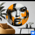 Aluminiumbild Gebürstet Urban Art Gesicht Rund Produktvorschau mit dem Bild Urban Art Gesicht im Format Rund.