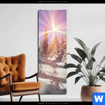 Aluminiumbild Gebürstet Verschneiter Wald Schmal Produktvorschau mit dem Bild Verschneiter Wald im Format Schmal.