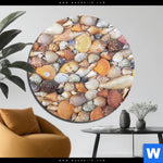 Aluminiumbild Gebürstet Viele Muscheln Rund Produktvorschau mit dem Bild Viele Muscheln im Format Rund.
