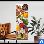 Aluminiumbild Gebürstet Vielfaeltige Gewuerze Schmal Produktvorschau mit dem Bild Vielfältige Gewürze im Format Schmal.