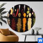 Aluminiumbild Gebürstet Vielfalt An Exotischen Gewuerzen Rund Produktvorschau mit dem Bild Vielfalt an exotischen Gewürzen im Format Rund.