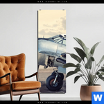 Aluminiumbild Gebürstet Vintage Flugzeug Schmal Produktvorschau mit dem Bild Vintage Flugzeug im Format Schmal.