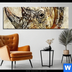 Aluminiumbild Gebürstet Vintage Nashorn Panorama Produktvorschau mit dem Bild Vintage Nashorn im Format Panorama.