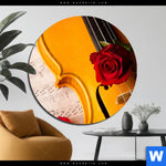 Aluminiumbild Gebürstet Violine Rose Rund Produktvorschau mit dem Bild Violine & Rose im Format Rund.