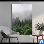 Aluminiumbild Gebürstet Wald Im Nebel Hochformat Produktvorschau mit dem Bild Wald im Nebel im Format Hochformat.