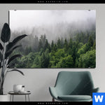 Aluminiumbild Gebürstet Wald Im Nebel Querformat Produktvorschau mit dem Bild Wald im Nebel im Format Querformat.