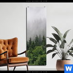 Aluminiumbild Gebürstet Wald Im Nebel Schmal Produktvorschau mit dem Bild Wald im Nebel im Format Schmal.