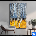 Aluminiumbild Gebürstet Wald Mit Birkenbaeumen Hochformat Produktvorschau mit dem Bild Wald mit Birkenbäumen im Format Hochformat.