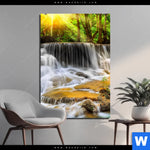 Aluminiumbild Gebürstet Wald Wasserfall No 2 Hochformat Produktvorschau mit dem Bild Wald & Wasserfall No. 2 im Format Hochformat.