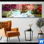 Aluminiumbild Gebürstet Wald Wasserfall No 3 Panorama Produktvorschau mit dem Bild Wald & Wasserfall No. 3 im Format Panorama.