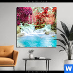Aluminiumbild Gebürstet Wald Wasserfall No 3 Quadrat Produktvorschau mit dem Bild Wald & Wasserfall No. 3 im Format Quadrat.