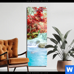 Aluminiumbild Gebürstet Wald Wasserfall No 3 Schmal Produktvorschau mit dem Bild Wald & Wasserfall No. 3 im Format Schmal.