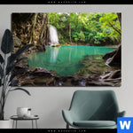 Aluminiumbild Gebürstet Wald Wasserfall No 4 Querformat Produktvorschau mit dem Bild Wald & Wasserfall No. 4 im Format Querformat.