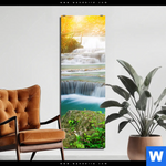 Aluminiumbild Gebürstet Wald Wasserfall No 5 Schmal Produktvorschau mit dem Bild Wald & Wasserfall No. 5 im Format Schmal.