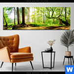 Aluminiumbild Gebürstet Waldpanorama Panorama Produktvorschau mit dem Bild Waldpanorama im Format Panorama.