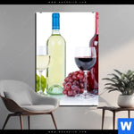 Aluminiumbild Gebürstet Wein In Flaschen Und Glaesern Hochformat Produktvorschau mit dem Bild Wein in Flaschen und Gläsern im Format Hochformat.