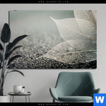 Aluminiumbild Gebürstet Weisse Blaetter Querformat Produktvorschau mit dem Bild Weiße Blätter im Format Querformat.