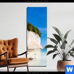 Aluminiumbild Gebürstet Weisse Kreidefelswand Am Meer Schmal Produktvorschau mit dem Bild Weiße Kreidefelswand am Meer im Format Schmal.