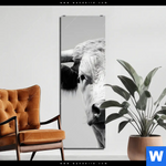 Aluminiumbild Gebürstet Weisser Bulle Schmal Produktvorschau mit dem Bild Weisser Bulle im Format Schmal.