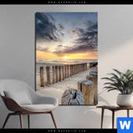 Aluminiumbild Gebürstet Wellenbrecher Am Nordseestrand Hochformat Produktvorschau mit dem Bild Wellenbrecher am Nordseestrand im Format Hochformat.