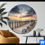 Aluminiumbild Gebürstet Wellenbrecher Am Nordseestrand Rund Produktvorschau mit dem Bild Wellenbrecher am Nordseestrand im Format Rund.