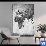 Aluminiumbild Gebürstet Weltkarte Grautoene Hochformat Produktvorschau mit dem Bild Weltkarte Grautöne im Format Hochformat.