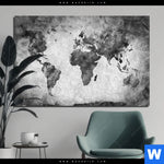 Aluminiumbild Gebürstet Weltkarte Grautoene Querformat Produktvorschau mit dem Bild Weltkarte Grautöne im Format Querformat.