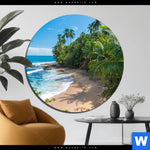 Aluminiumbild Gebürstet Wilder Karibischer Strand Rund Produktvorschau mit dem Bild Wilder karibischer Strand im Format Rund.