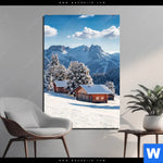 Aluminiumbild Gebürstet Winteridylle In Den Bergen Hochformat Produktvorschau mit dem Bild Winteridylle in den Bergen im Format Hochformat.