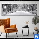 Aluminiumbild Gebürstet Wintermorgen Im Central Park Panorama Produktvorschau mit dem Bild Wintermorgen im Central Park im Format Panorama.