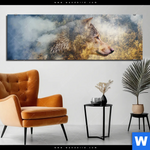 Aluminiumbild Gebürstet Wolf Wald No 2 Panorama Produktvorschau mit dem Bild Wolf & Wald No.2 im Format Panorama.