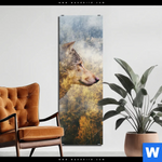 Aluminiumbild Gebürstet Wolf Wald No 2 Schmal Produktvorschau mit dem Bild Wolf & Wald No.2 im Format Schmal.