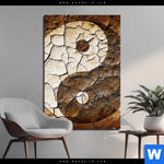 Aluminiumbild Gebürstet Yin Yang Auf Rissiger Erde Hochformat Produktvorschau mit dem Bild Yin Yang auf rissiger Erde im Format Hochformat.