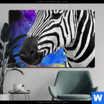 Aluminiumbild Gebürstet Zebra Pop Art No 1 Querformat Produktvorschau mit dem Bild Zebra Pop Art No.1 im Format Querformat.