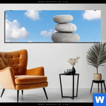 Aluminiumbild Gebürstet Zen Spa Steine Panorama Produktvorschau mit dem Bild Zen Spa Steine im Format Panorama.