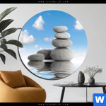 Aluminiumbild Gebürstet Zen Spa Steine Rund Produktvorschau mit dem Bild Zen Spa Steine im Format Rund.