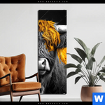 Aluminiumbild Gebürstet Zotteliges Hochland Rind Schmal Produktvorschau mit dem Bild Zotteliges Hochland-Rind im Format Schmal.