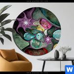 Bild Edelstahloptik Abstrakte Bunte Blasen Rund Produktvorschau mit dem Bild Abstrakte Bunte Blasen im Format Rund.