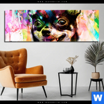 Bild Edelstahloptik Abstrakter Chihuahua Panorama Produktvorschau mit dem Bild Abstrakter Chihuahua im Format Panorama.