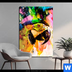 Bild Edelstahloptik Abstrakter Papagei Hochformat Produktvorschau mit dem Bild Abstrakter Papagei im Format Hochformat.