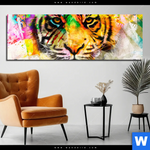 Bild Edelstahloptik Abstrakter Tiger Panorama Produktvorschau mit dem Bild Abstrakter Tiger im Format Panorama.