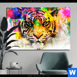 Bild Edelstahloptik Abstrakter Tiger Querformat Produktvorschau mit dem Bild Abstrakter Tiger im Format Querformat.