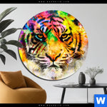 Bild Edelstahloptik Abstrakter Tiger Rund Produktvorschau mit dem Bild Abstrakter Tiger im Format Rund.