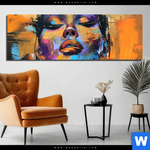 Bild Edelstahloptik Abstraktes Frauenportraet Dilara Panorama Produktvorschau mit dem Bild Abstraktes Frauenporträt Dilara im Format Panorama.